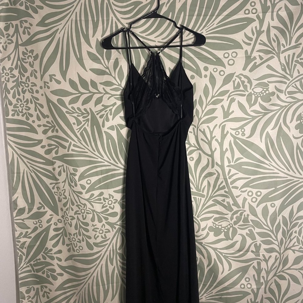 Story of a Starry Night Black Backless Lace Maxi Dress - Picture 6 of 7